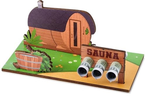 Namalu 3D Money Gift Set for Sauna Good Sauna for Holidays Wellness Sauna Spa Wooden Money Gift 3D for Wedding Birthday Anniversary