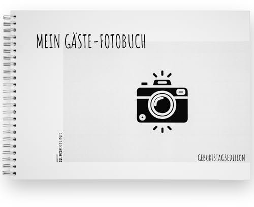 GLEDESTUND Gästebuch für Fotoaufgaben Geburtstag | 60 Seiten | Fotobuch Geburtstag mit Steckbrief inkl. Fragen | Gästebuch Geburtstag | Fotoalbum | Passend zu unseren separat erhältlichen Fotoaufgaben