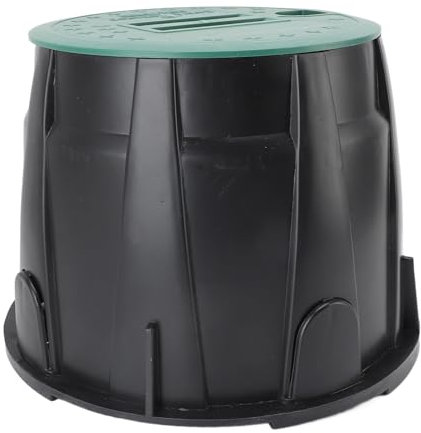 10 in Valve Box, PE Plastic LCV Irrigation Control Valve Lettering Round Underground Irrigation Valve Box for Garden Yard Outdoor Lawn Grassland Ground Farm