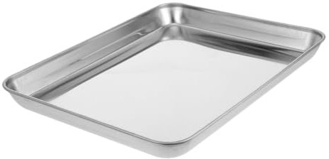 Zerodeko Bandeja De Acero Inoxidable Grande Bandeja Para Hornear Versátil Plato De Servir De Metal Pulido Para Alimentos De Acero Inoxidable Para Uso Cocina o Picnic