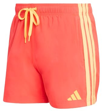adidas Men's 3 Stripes Swim Shorts 5 INCH, Lucid red, XS