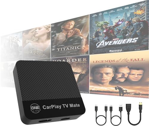 OneCarStereo Car TV Mate Pro & Wireless CarPlay Android Auto Adapter 3-in-1, Fire TV Stick Converter for Car Screen HDMI Input for Multimedia Videos/Game Machine Plug & Play