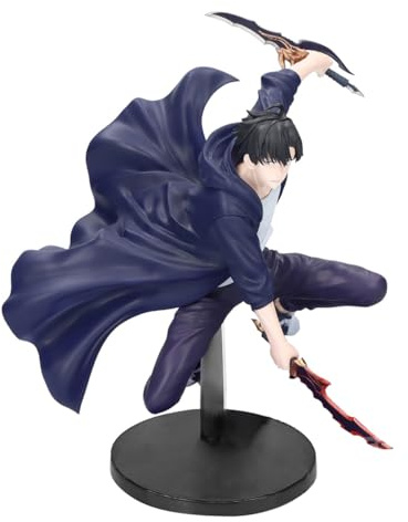Noowye Sung Jin Woo Figur Statue Anime Figure Sung Jinwoo Actionfigur Modell 13cm Kampfpose Manga Charakter Skulptur Dekoration Geschenk für Fans
