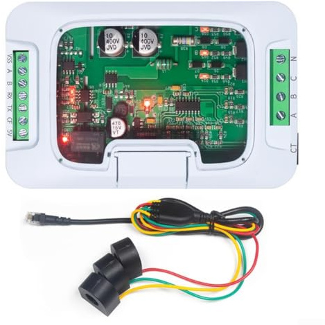 Dreiphasen-Energiezähler PZEM-6L24, industrieller Leistungsanalysator mit RS485 für Modbus RTU, Wechselspannungs-Stromsensor für IoT-Automatisierung, aktiver reaktiver Datenlogger (Host + geschlossen)