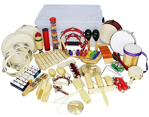A-Star 37 Piece Percussion Set with Storage Box, Educational Musical Instruments for Children