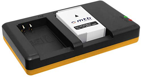 Batterie + Chargeur Dual (USB) Type EN-EL24 ENEL24 / Compatible avec Nikon 1 J5 / DL18-50, DL24-85, DL24-500 - câble Micro-USB Inclus (2 Batteries Peuvent être chargées simultanément)