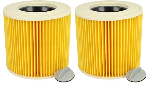 vhbw 2x Faltenfilter Ersatz für Kärcher 6.414-789.0 | 6.414-789 für Staubsauger - Patronenfilter Gelb
