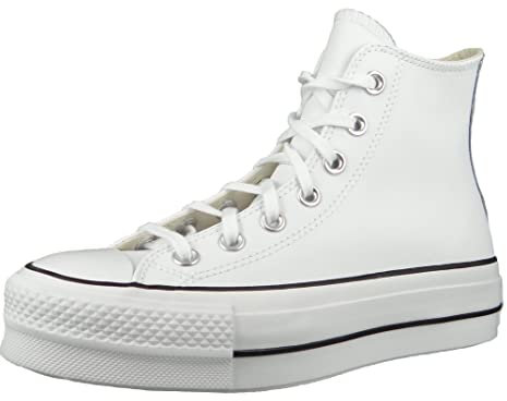 Converse Chuck Taylor All Star Platform Leather High-Top Blanco Zapatilla Deportiva Alta Plataforma Mujer