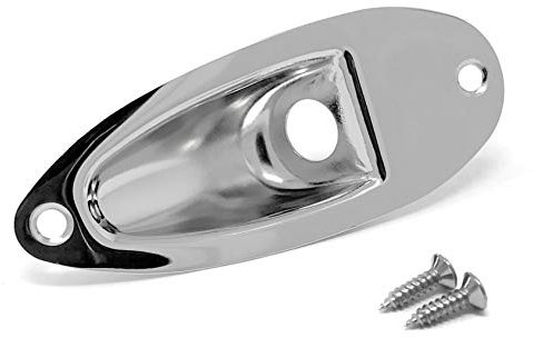 Chrome Jack Plate for Fender Stratocaster Strat Guitar Recessed Output Jackplate by VINTAGE FORGE | JP110-CHR