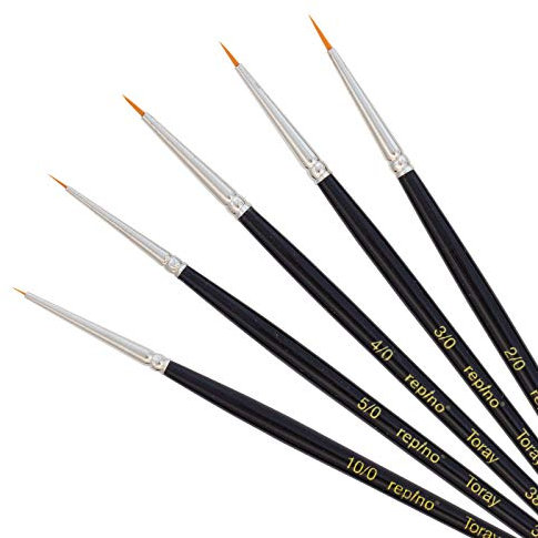 Toraypinsel Künstlerpinsel Set feinster Qualität sehr dünn (Grösse 10/0. 5/0, 4/0, 3/0 und 2/0) Aquarellpinsel Pinselset Acrylpinsel Detail Pinsel Nail