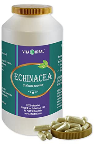 VITA IDEAL ® Echinacea - Wurzel 90 Kapseln - Echinacea purpurea - Sonnenhut - Korbblütler - Tagesportion 800mg Echinaceawurzel reines Pulver - ohne Zusatzstoffe