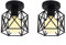iDEGU Deckenleuchte, 2x Vintage Deckenlampe Geometrische Decken-Lampe Metall E27 Schlafzimmer Lampen für Wohnzimmer Esszimmer Flur (Schwarz, 2er-Set)