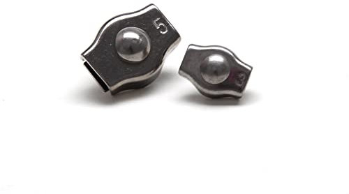 PD® Simplex Drahtseilklemme 4mm Edelstahl A4 | Rostfreie Seilklemmen 4mm | Hochwertige Stahlseil Klemme für 4mm Seil | Drahtseil Klemmen Litzenverbinder | Wire Clamp Simplex Klemme | 2 Stück