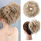 Hair Extension Haarverlängerung Haarteil Haargummi Hochsteckfrisuren Brautfrisuren VOLUMINÖS Gewellter Unordentlicher Dutt Pferdeschwanz Dunkelblond bis Bleichblond