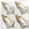 4 TLG. Glas-Glocken Set in Ice Weiss Gold Regen - Christbaumkugeln - Weihnachtsschmuck-Christbaumschmuck