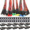 RUNCCI-YUN 60Pcs 3mm Pre Wired LED Diodes Light Ultra Bright -White Warm White Red Blue Green Yellow (10PCS X 6 Colors) + 60Pcs 3mm Plastic Holder LED Light Mounting Holders+10pcs Battery clip