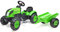 Falk Traktor mit Pedalen Country Farmer Grün mit Anhänger ab 2 Jahren, Nummernschild, Lenkrad mit Hupe 2057L, 2057L