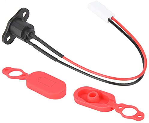 Shipenophy Elektroroller Ladebuchse Stabile Ladebuchse Nützlich Silikon Ladeanschluss Ladeanschluss für Elektroroller für Scooter mit Abdeckung Abdeckung