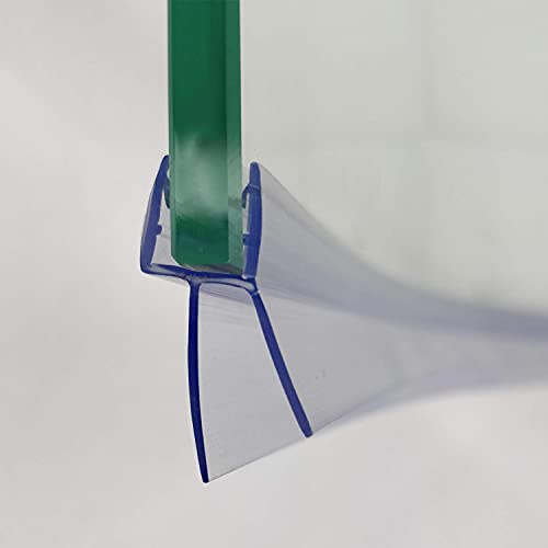 ECOSPA Pre Curved Bath Shower Screen Door Seal Strip - Fits 6-8mm Glass - Seals Gaps up to 25mm (Seals Gap up to 25mm)