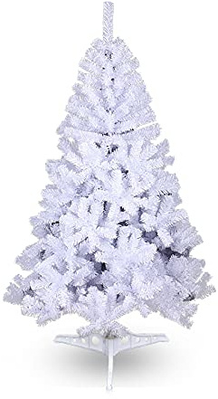 SWANEW - Albero di Natale artificiale, unico, decorazione natalizia ignifuga, decorazione di Natale, 1,2 m, bianco