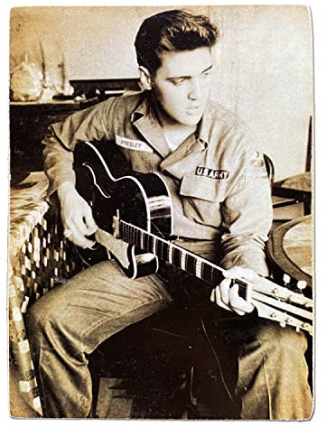 Kustom Art Magnet (magnet) Series Famous Actors Elvis Presley Vintage Style for Refrigerator/Garage/Bar Print on Wood 10x6cm