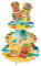 WERNNSAI Hawaiian Cupcake Stand - Luau Party Decorations for Kids 3 Tier Cardboard Cupcake Stand Holder Dessert Tower Tropical Birthday Party Supplies Baby Shower Round Serving Tray Stand