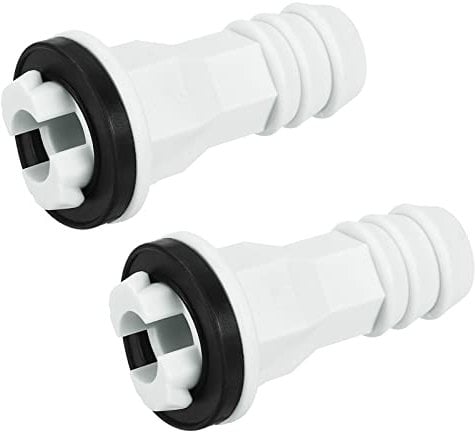 sourcing map Air Conditioner Drain Hose Connector 15mm Tube Straight Fitting Replacement Part Accessories for Mini-Split Window AC, Beige Pack of 2