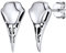 Boucle d'oreilles Argent Tête de Corbeau Clou Oreille Femme 925 Homme 3D Solide Figuratif Viking Boussole Cadeau Petit Ami Bijoux Enfant Garcon