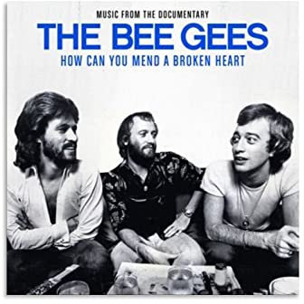 JITENG Bee Gees Poster Retro Musik Bild Leinwand Kunst Poster und Wandkunst Bild Druck Moderne Familie Dekor Poster 50 x 50 cm