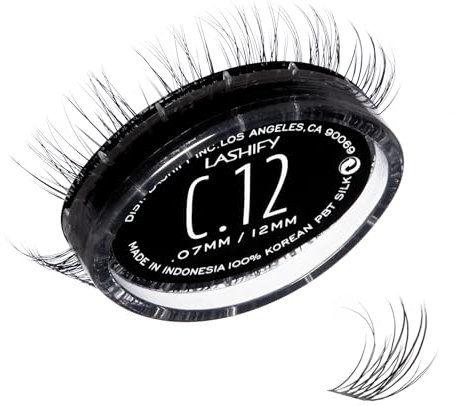 Lashify | Recharge d'extensions de cils DIY Gossamer Curl 12 mm, noir, faux cils faciles pour un look naturel