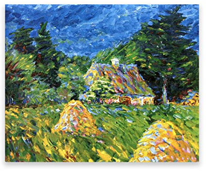 IKYE Berühmte Gemälde von Emil Nolde, Druck auf Leinwand. Reproduktion von Ölgemälden. Abstrakte Wandbilder auf Leinwand für Wohnzimmer (Holzhaus) 30 x 39 cm (11,8 x 15,3 Zoll), rahmenlos