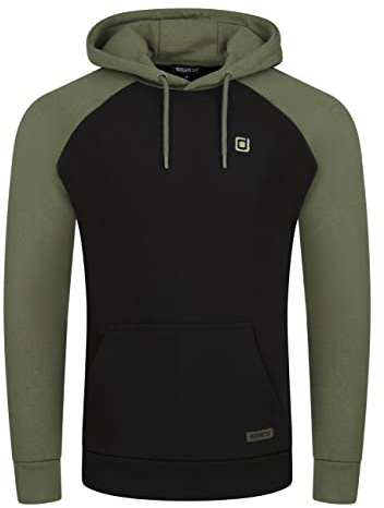 riverso Herren Kapuzenpullover RIVNino Hoodie Sweatshirt Pullover Kapuze Kängurutaschen Regular Fit Baumwolle Schwarz L, Größe:L, Farbe:Black