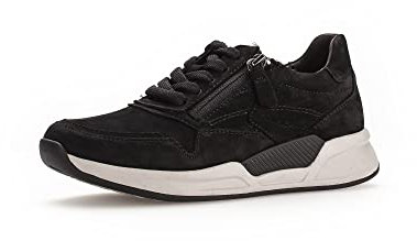 Gabor Damen Low-Top Sneaker, Frauen Halbschuhe,Wechselfußbett,straßenschuhe,Strassenschuhe,Sportschuhe,Freizeitschuhe,schwarz,37.5 EU / 4.5 UK