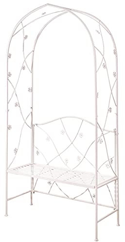 Panchina da Giardino,Padiglione ad Arco in Ferro battuto con Cortile Esterno con panchine da Giardino, pergolato ad Arco con Rose da Giardino, navata ad Arco per Decorazione di Nozze all'ape