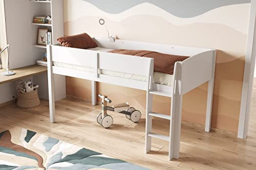 Flair Loop Wooden Mid Sleeper Cabin Bed - White