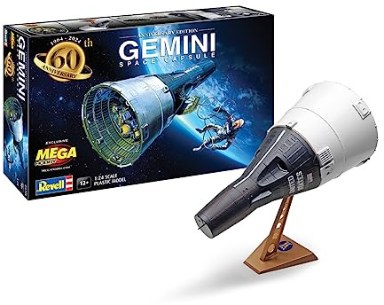 Revell RMX-3705 Gemini Space Capsule 60th Anniversary Edition 1:24 Scale 93-Piece Model Building Kit, 12 Years Old and up