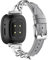Lederarmband Mit Metall Ketten für Fitbit Versa 4/Versa 3/Sense/Sense 2 Armband Damen Fitbit Versa 4/3 Edelstahl Ersatzarmband Kompatibel mit Fitbit Versa 4/Versa 3/Sense/Sense 2 Uhrenarmband (4)
