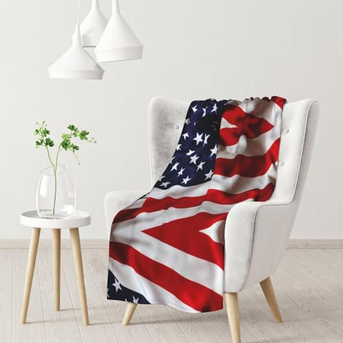 Amerikanische Flagge, bedruckte ultraweiche Mikrofaser, warme und flauschige Decke, warm und bequem