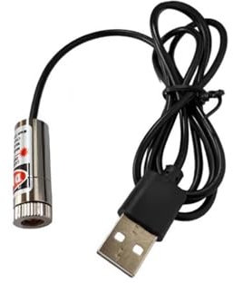 Red line Laser Module, Industrial Laser Module, Adjustable Focus, line Length 39″USB Connector Diameter 12mm(line-1pack)