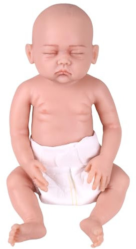 YEEFAIRY Bambole realistiche in silicone per tutto il corpo, 43 cm, realistiche in morbido silicone platino, bambola neonata che dorme, regalo per bambini e adulti