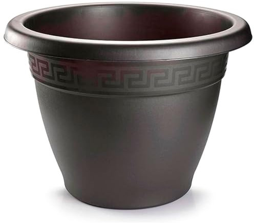 Acan Tradineur - Maceta Redonda Terracota - Fabricado en Plástico -Macetero Apto para Exterior e Interior del hogar - Ø 30 cm - Color Antracita