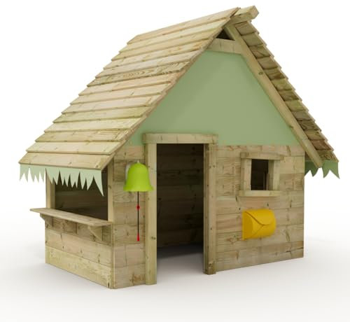 Wickey Spielhaus Tipi - Kinderspielhaus aus Holz, Gartenhaus für Kinder, extrem witterungsbeständig aus kesseldruckimprägniertem Massivholz - pastellgrün
