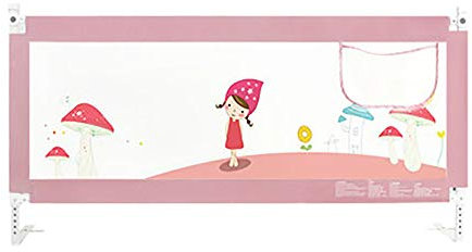 Gitterbett-Schutzgeländer, vertikaler Hubbettzaun, erhöhter, absturzsicherer, Verstellbarer Bettrahmen, atmungsaktives, kollisionssicheres Bettgitter,Rosa,1,8 m