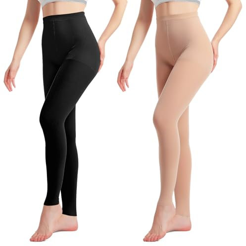 YISEMEYA 2 Paar Medizinische kompressionsstrümpfe damen & Herren20–30 mmHg, progressive Stützstrumpfhose, Undurchsichtig Zehenfreie Kompressionshose klasse 2, geeignet für Krampfaderödeme, TVT (XL)