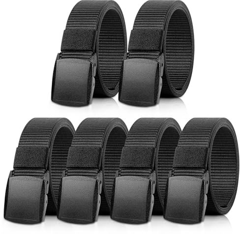 Ketoviss Unisex Arbeitsgürtel, Nylon Canvas Gürtel für Herren und Damen, Verstellbar, 130 cm x 3,8 cm, Schwarz, Erwachsene, 4 Jahreszeiten, Freizeit, Arbeit, Reisen