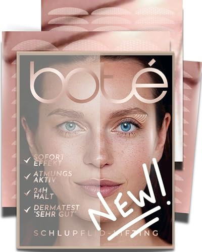 BOTÉ 120 Schlupflider Stripes unsichtbar & atmungsaktiv - Lidstraffung Strips für strahlende Augen - Eyelid Stickers gegen Schlupflider - Schlupflid Stripes (STARTER SET B - L/XL/XXL)