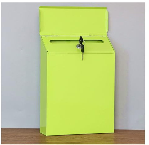 ZWQXZX Postkasten Briefkästen Metall-Briefkasten, Briefkasten, Verschließbar, Wandmontage, Kommentar-Dropbox, Zahlungshalter, Postkasten Briefkasten(Grün)