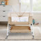 HUOLE Beistellbett, 2 in1 Baby Bett ab Geburt bis 25 kg, Zustellbett 6 Höhenverstellung, mit Matratze/Faltbare Seitenwand/Räder, Netzgewebe Kinderbett-80 * 40 * 100-115cm – gebrochenes Weiß