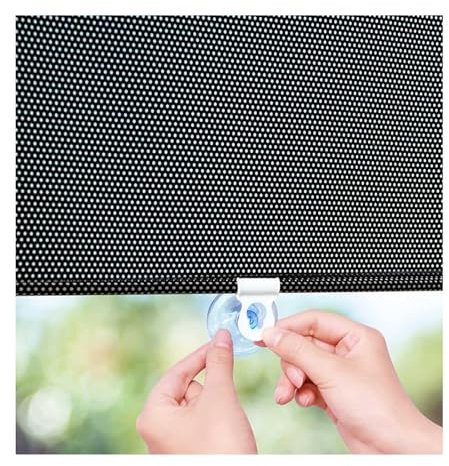 Saugnapf-Rollo Versenkbare Balkon-Sonnenblende, Sunshade Roller Blinds, Blackout Roller Shades with Suction Cups, Blackout Curtains Without Drilling, Roof Window Roller Shades(40x60cm/16 * 24in)