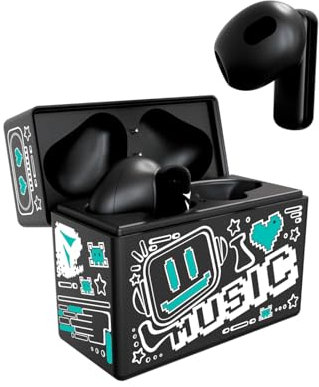 TECHMADE Cuffie Bluetooth XM191 In-Ear Senza Fili con Microfono, Auricolari Wireless Sport Controllo Touch, Box Ricarica Magnetica, Compatibili iOS Android, BT 5.3, Stereo HD (VERDE ACQUA)